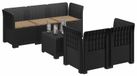 vidaXL Canapé de jardin pour 5 personnes avec coussins, imitation rotin, plastique PP, couleur anthracite
