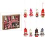 Bellatio Decorations G. Wurm Gmbh + Co. Kg 16x stuks kersthangers poppetjes 4 x 7 x 3 cm kerstornamenten - Textiel ornamenten kerstversiering
