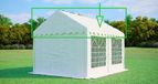 Tente de réception Toit 3x4 m – PVC 500 g/m², hauteur latérale 2 m, sans cadre - Blanc