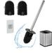 Merkloos Relaxdays wc-borstel met houder - hangend - op muur plakken - plat - zilver