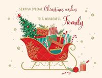 Piccadilly Greetings Kerstkaart Traditioneel Voor Een Prachtige Familie Slee - 8 x 6 inch
