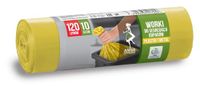ANNA ZARADNA ST-AZ-017058 Vuilniszak voor metaal, kunststof, scheurbestendig, 120 liter, vuilniszak voor huisvuil, kantoor, van dikke LDPE regranulaatfolie, kleur: geel, 1 verpakking met 10 stuks