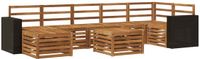 vidaXL Hoek loungeset 6 zitplekken Naturel Massief Acacia Hout