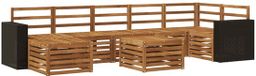 vidaXL Hoek loungeset 6 zitplekken Naturel Massief Acacia Hout