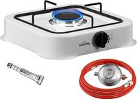 Cuisinière à gaz de camping avec tuyau et régulateur, gaz propane, kit d'urgence, noir