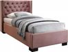 Vente-unique Cadre de lit velours rose 90 x 200 cm