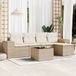 Maison Exclusive - Ensemble de meubles de jardin 6 pièces avec canapé et coussins, beige, en polyrotin