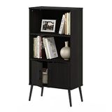Furinno Midden-eeuwse stijl Accentkast met houten poten, ingenieurd, Espresso