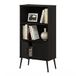 Furinno Midden-eeuwse stijl Accentkast met houten poten, ingenieurd, Espresso
