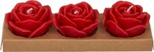 OOTB Out of the Blue Rozen kaarsen - Rood - Set van 3 - Ca. 6 x 4 cm