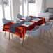 Bonamaison Tafelkleed, Anti-Mold, Sneldrogend, Waterdicht, 100% Polyester Tafellaken, Oranje Bordeaux, 140 x 200 Cm
