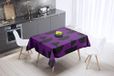 Bonamaison Tafelkleed, Anti-Mold, Sneldrogend, Waterdicht, 100% Polyester Tafellaken, Paars, zwart, 140 x 140 Cm