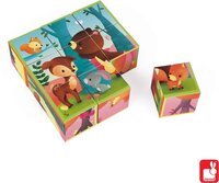 Janod ® Puzzel Dobbelsteen Kubkid - Bosdieren