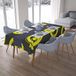 Bonamaison Tafelkleed, Anti-Mold, Sneldrogend, Waterdicht, 100% Polyester Tafellaken, Neon Geel, Rook, 140 x 200 Cm