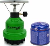 Merkloos Camping kookstel - Metaal - Groen - 1 Brander - Butaan