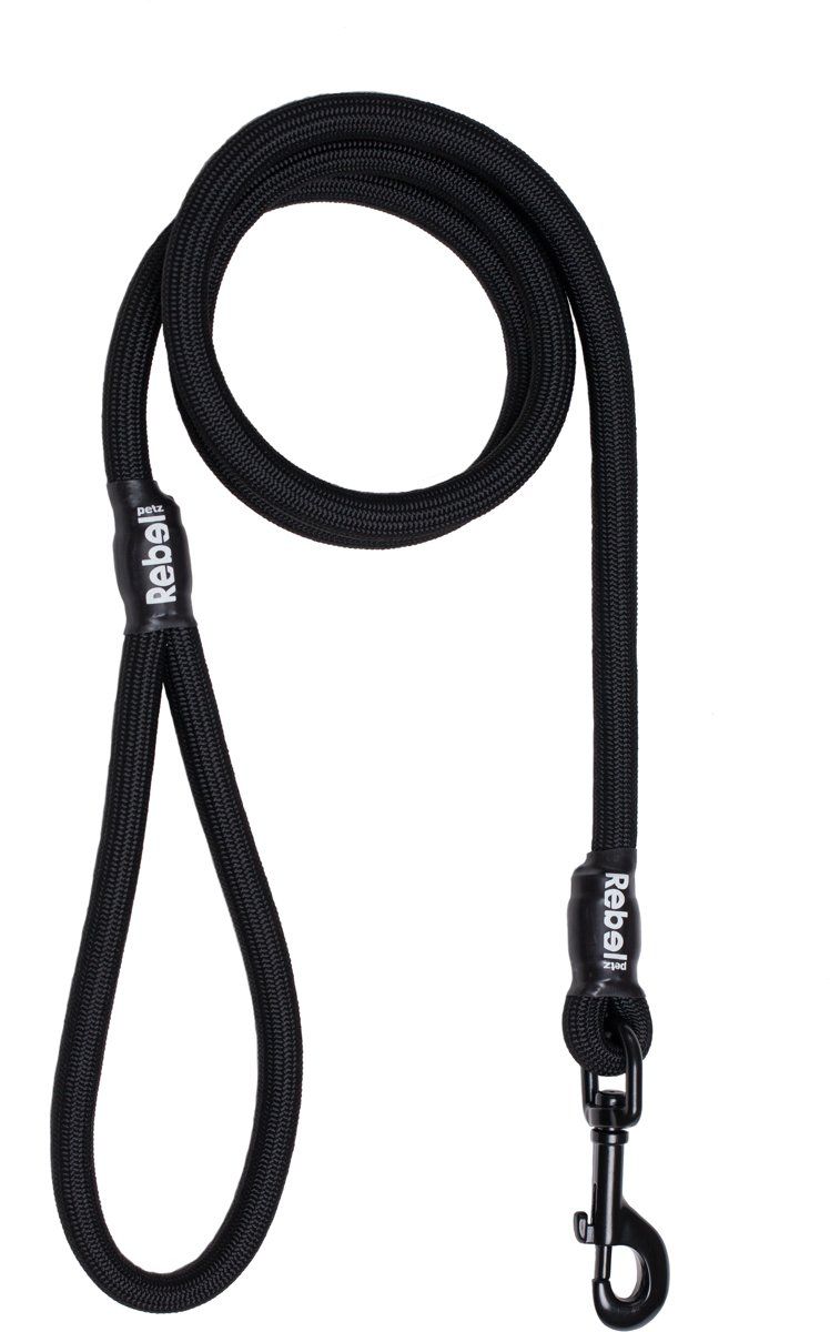 Rebel Petz Hondenriem - Large 12mm x 140cm - Zwart