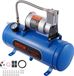 VEVOR Compresseur d'air 12V avec réservoir 6L, kit compresseur d'air pour klaxon de train, pression de travail 90-120 PSI, système de compresseur d'air intégré pour klaxons de train, gonflage de pneus, camions, SUV, etc. Bleu