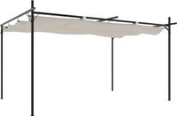 vidaXL Pergola met uitschuifbaar dak, crèmekleurig, 395x292x230 cm