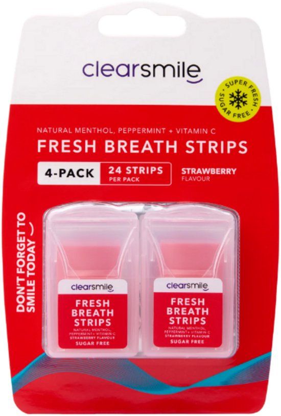 ClearSmile Fresh Breath Strips Strawberry (4 stuks)