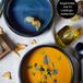 Moritz & Moritz SOLID Bordenset 4 personnes - Set de 4 assiettes à soupe - Assiettes de 19 cm - Céramique - Bleu/Brun