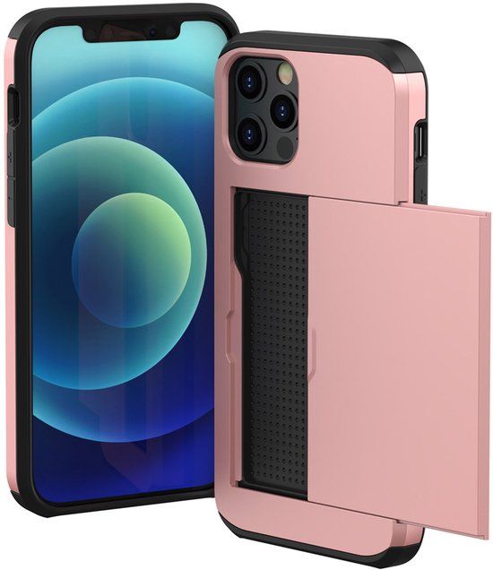 imoshion Hoesje met Pasjeshouder - Geschikt voor Apple iPhone 12 Pro / 12 - Rosé Goud