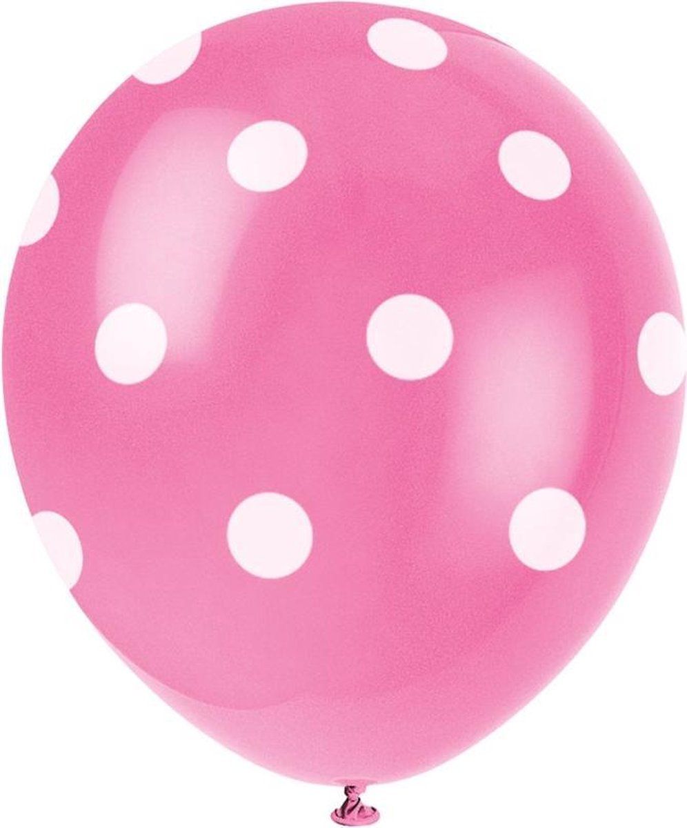 Ballonnen Stippen Lichtroze 30cm 6st