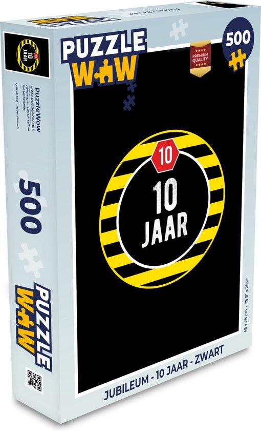 MuchoWow Puzzel Jubileum - 10 Jaar - Zwart - Legpuzzel - Puzzel 500 stukjes