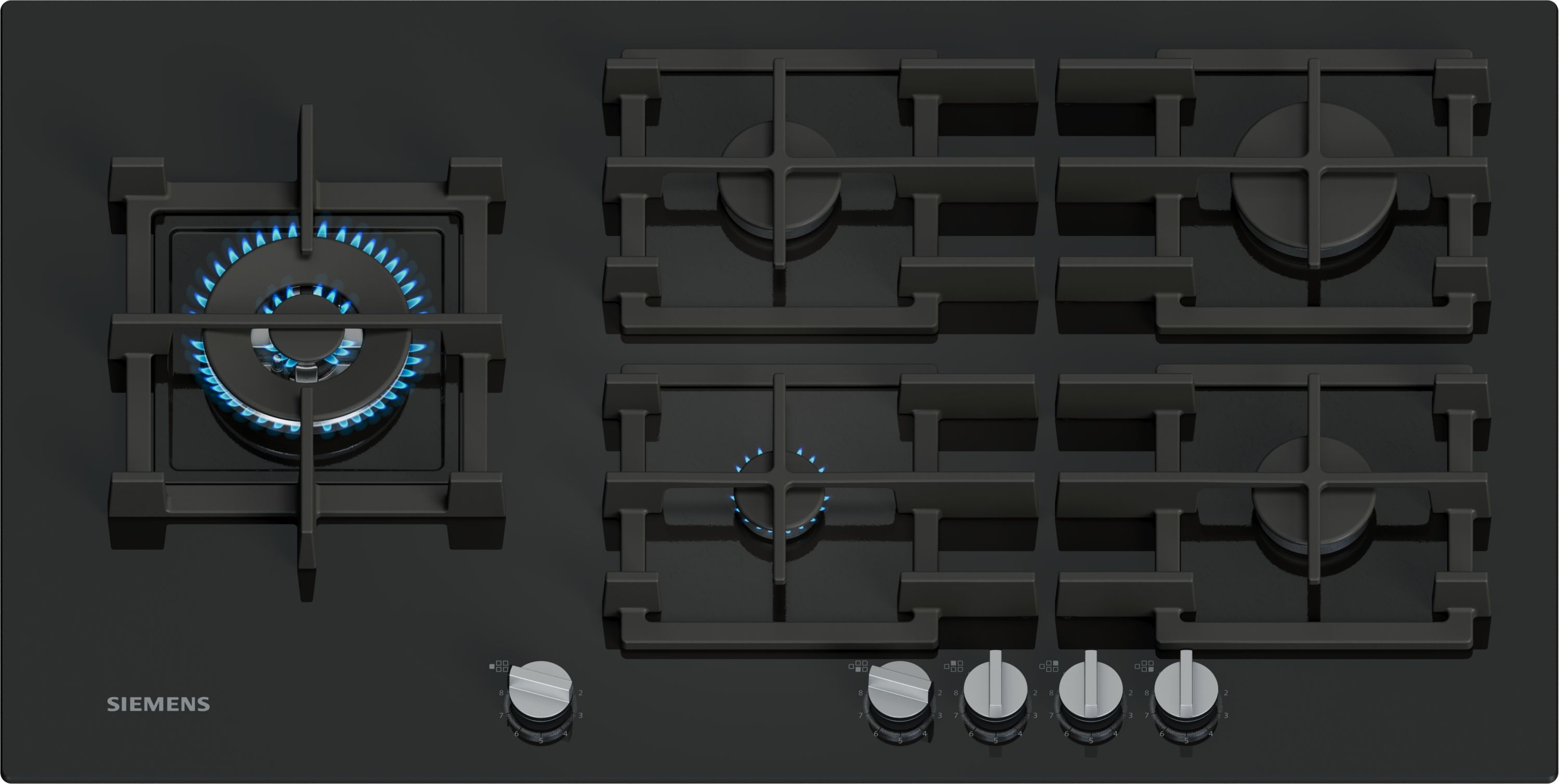Siemens iQ500 EP9A6MI40N 90cm Black Built-in Gas Hob with 5 Burners