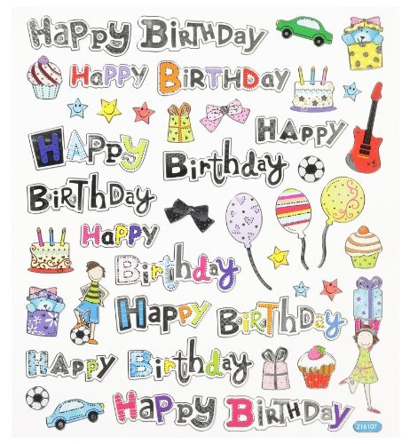 Hobbyfun Hobby design sticker * Happy Bithday verjaardag * sticker 3452346