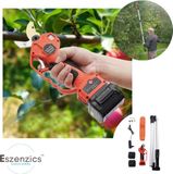 Eszenzics™ Taille-haag telescopique - Incl 2 batteries 21V - Électrique - Puissant 2000mAh - 400W - Jusqu'à 190cm et 30mm - Vitesse de coupe réglable - Sécurisé