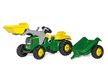 Rolly Toys 012190 - rollyKid John Deere (met aanhanger, draaibare hendelbesturing, leeftijd 2,5-5 jaar, trekhaak achter), groen