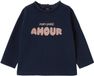 Vertbaudet T-shirt baby met lange mouwen en luipaardhartmotief marineblauw