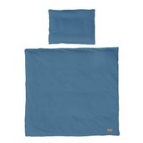 roba Babybeddengoed, Seashells Indigo, 80 x 80 cm, 2-delige beddengoedset voor baby's, biologisch katoen, GOTS en Oeko-Tex 100 gecertificeerd, blauw