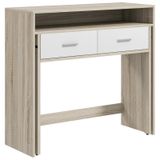 Homcom Consoletafel Rechthoekig Naturel Hout 950x350x870mm