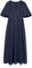VERO MODA VMMELANEY 2/4 ANKLE DRESS WVN EXCL Maxi jurk Dames Peacoat Korte mouw V-hals Knopen Effen A-lijn 100% gerecycled polyester S