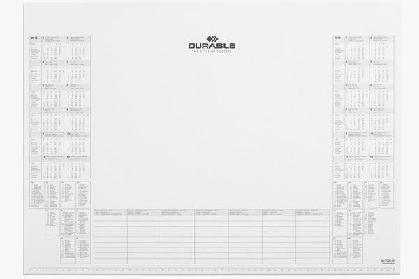 Durable 7292-02 Kalender Tafel - Wit - 570 x 405 mm - 25 stuks