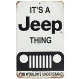 Jeep It's a Jeep Thing zwart-wit metalen bord