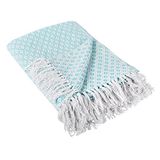 DII Global Mini Diamond Woven Throw, 50x60, Aqua