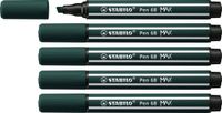 STABILO Pen 68 MAX – Premium Viltstift Met Dikke Beitelpunt - Aardegroen - Doos 5 stuks