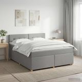 vidaXL Boxspringbed met matras, lichtgrijs, 180 x 200 cm, gestoffeerd