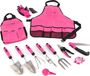 SIXTOL Tuingereedschapsset PINK 12 stukken