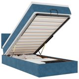 vidaXL Ottoman Bed with Mattress Dark Blue Velvet 90x190cm
