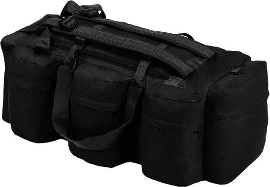 vidaXL Plunjezak 3-in-1 legerstijl 120 L Zwart