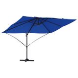 vidaXL Parasol 351 x 250 x 260 cm polyester en aluminium azuurblauw