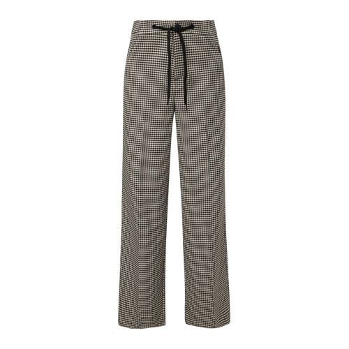 s.Oliver straight fit broek met pied-de-poule zwart