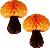 Bellatio Decorations Shoppartners Bv Hangdecoratie herfst thema paddenstoel oranje - 2x - 20 cm