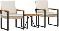 vidaXL Dining loungeset 4 zitplaatsen polyrattan beige en crèmewit