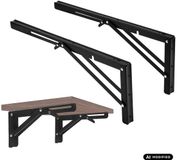 Maclean Plankhouder Inklapbare Plankdragers Staal Zwart 50 kg 2 stuks MC-196
