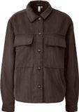 QS s.Oliver QS Bluse dames donkerbruin lange mouw polyester regular fit