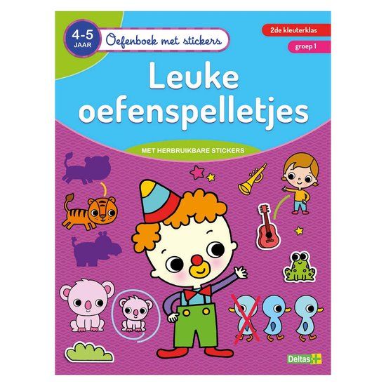 Oefenboek met stickers - Leuke oefenspelletjes 4-5 jaar groep 1 | Paperback